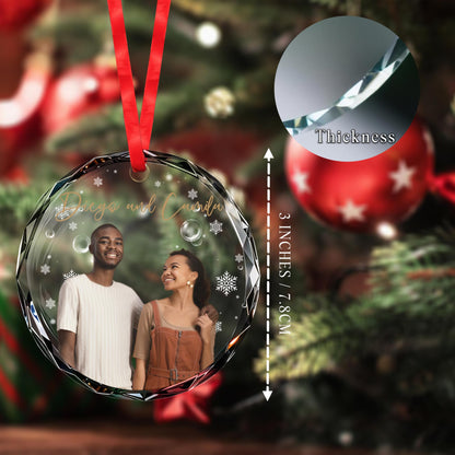 Capture Your Special Moments Forever - Personalized Custom Circle Glass Ornament - CPL030_CGOR