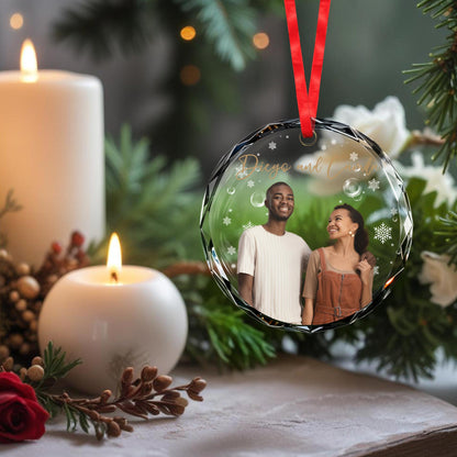 Capture Your Special Moments Forever - Personalized Custom Circle Glass Ornament - CPL030_CGOR