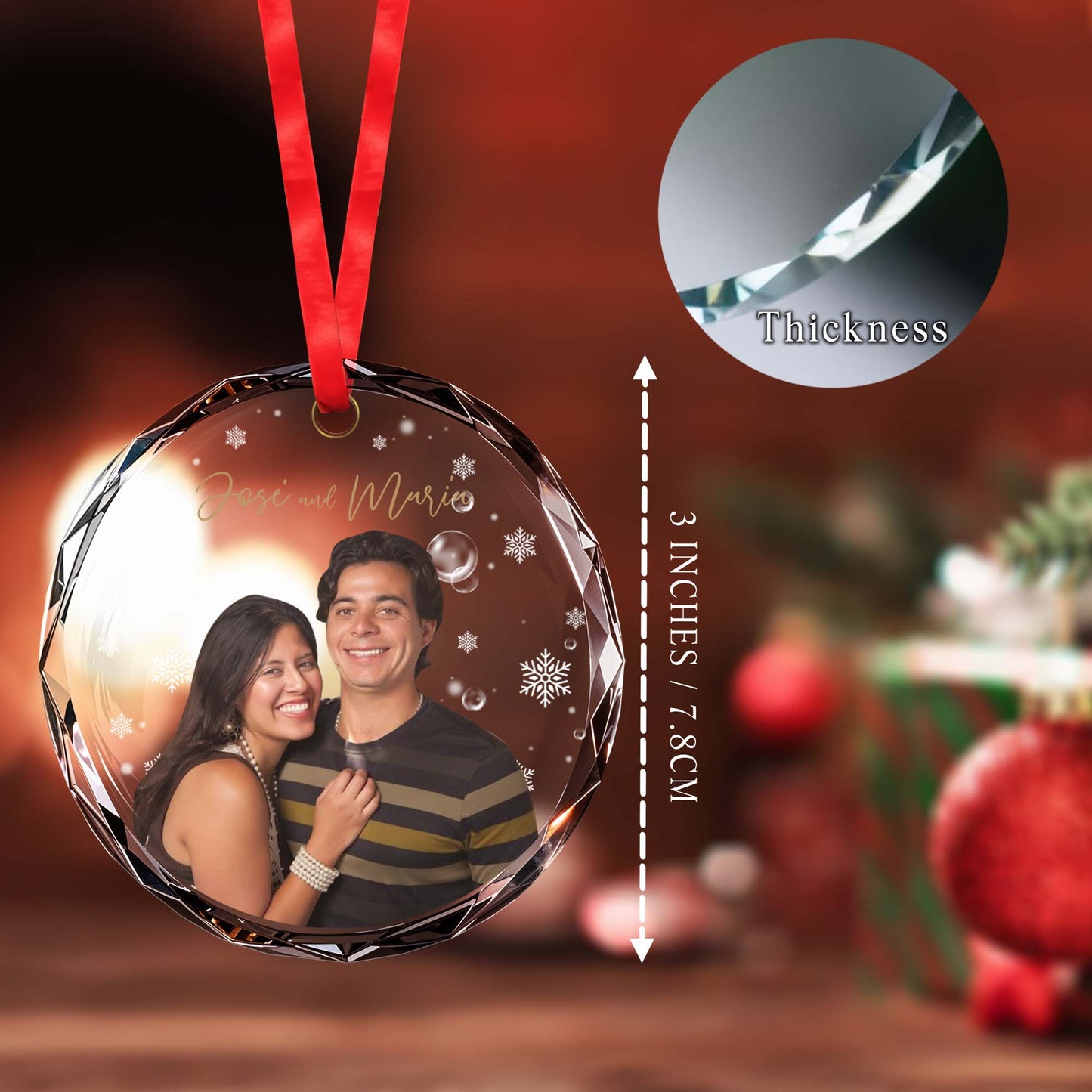 Celebrate Love And Family Glass Ornament