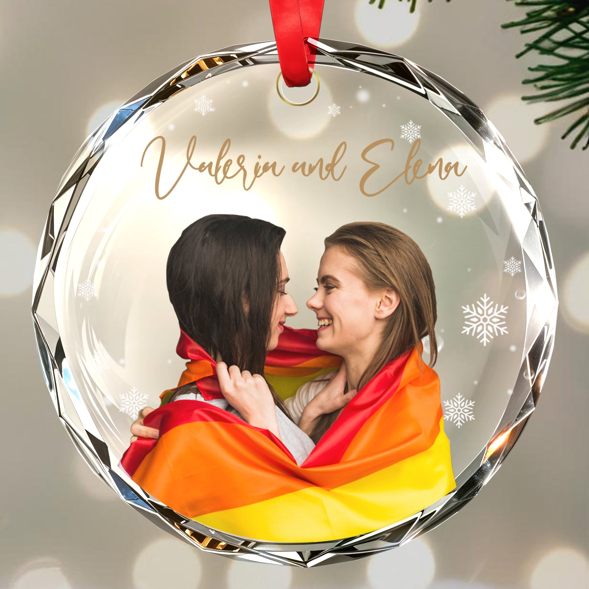 Celebrate Love And Pride Glass Ornament