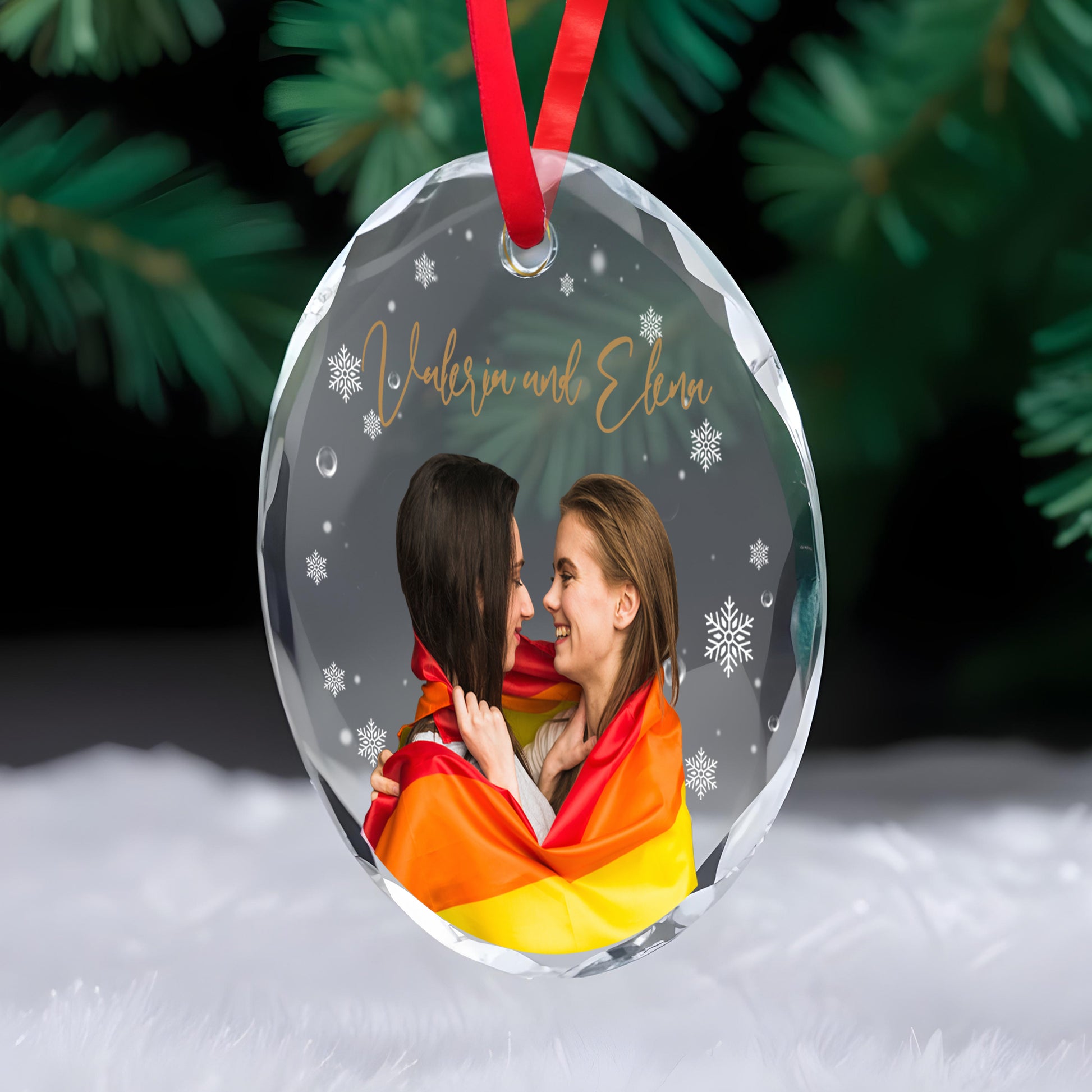 Celebrate Love And Pride Glass Ornament