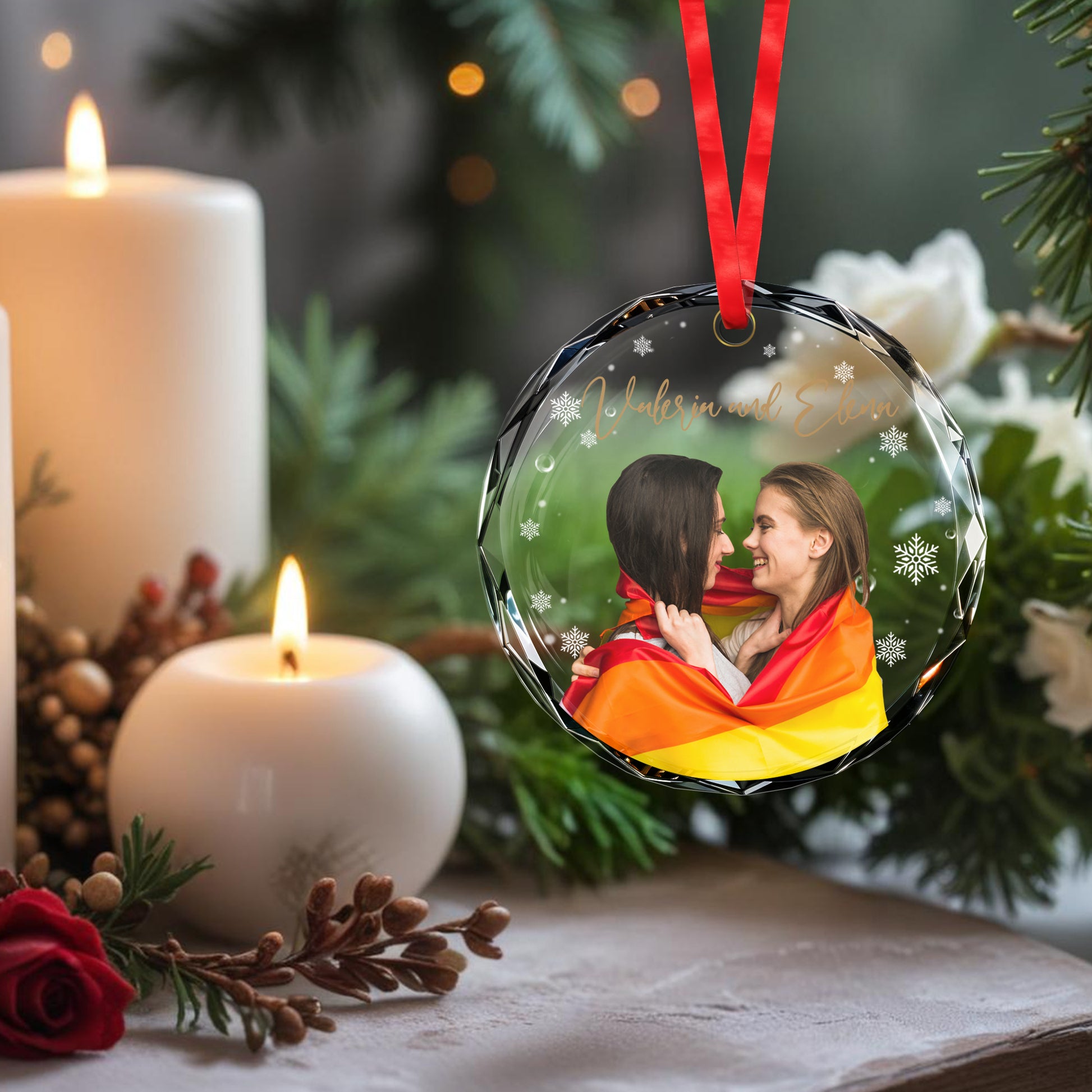 Celebrate Love And Pride Glass Ornament