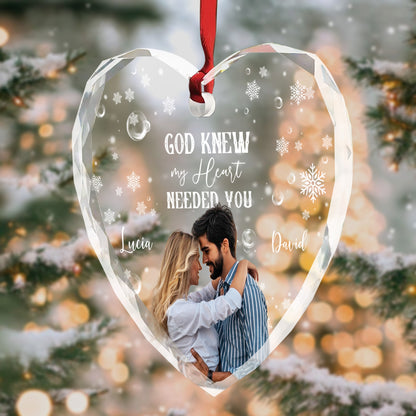 God Knew My Heart Needed You Heart Ornament