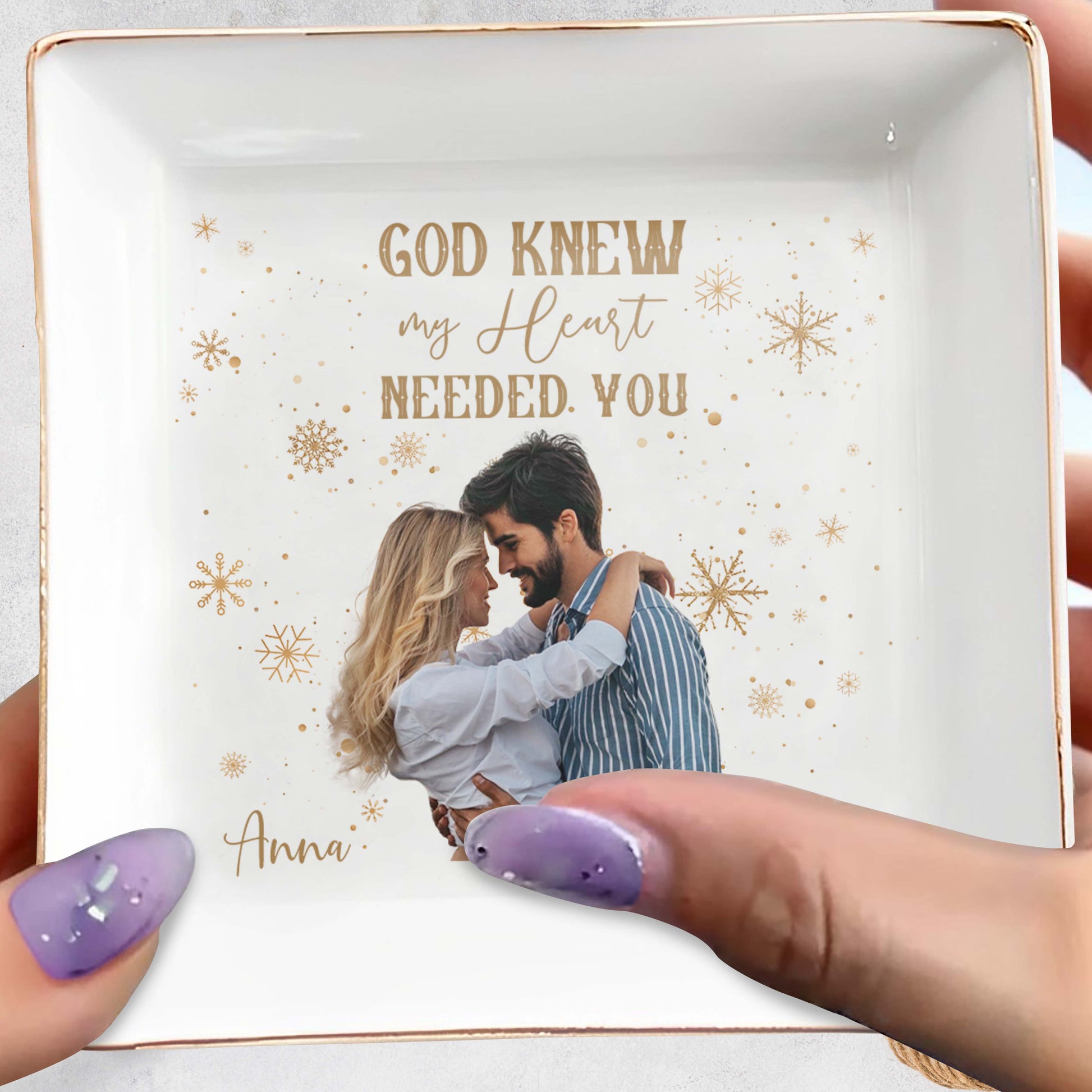 God Knew My Heart Needed You Custom Couple Dish