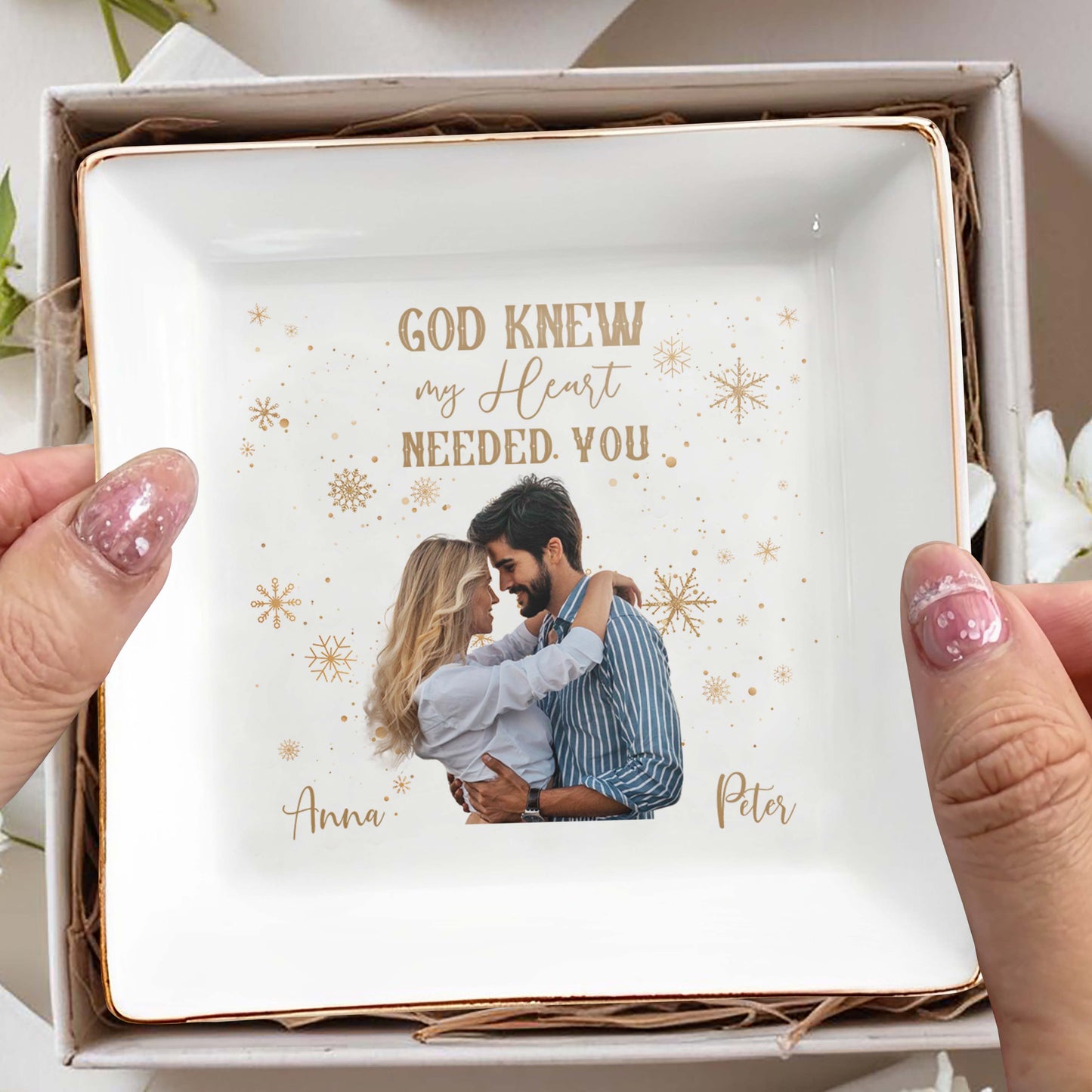 God Knew My Heart Needed You Custom Couple Dish