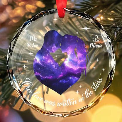 Our Love Was Written In The Stars Glass Ornament