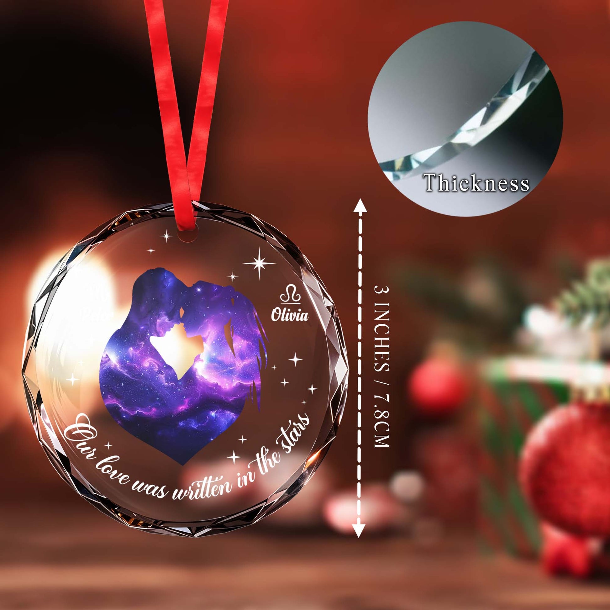 Our Love Was Written In The Stars Glass Ornament