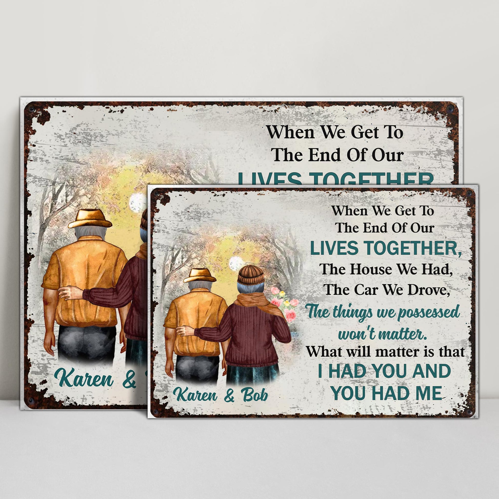 When We Get To The End Of Our Lives Together, I Had You And You Had Me, Elderly Couple And Flowers