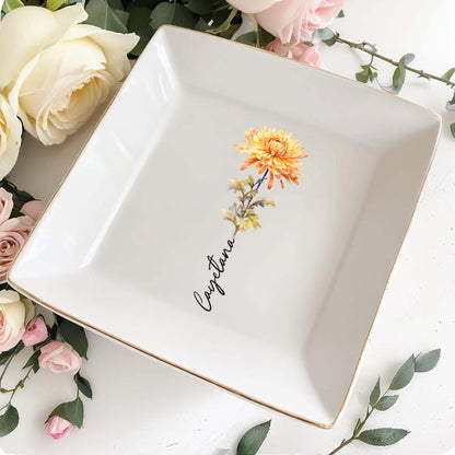 Beautiful Custom Floral Jewelry Dish