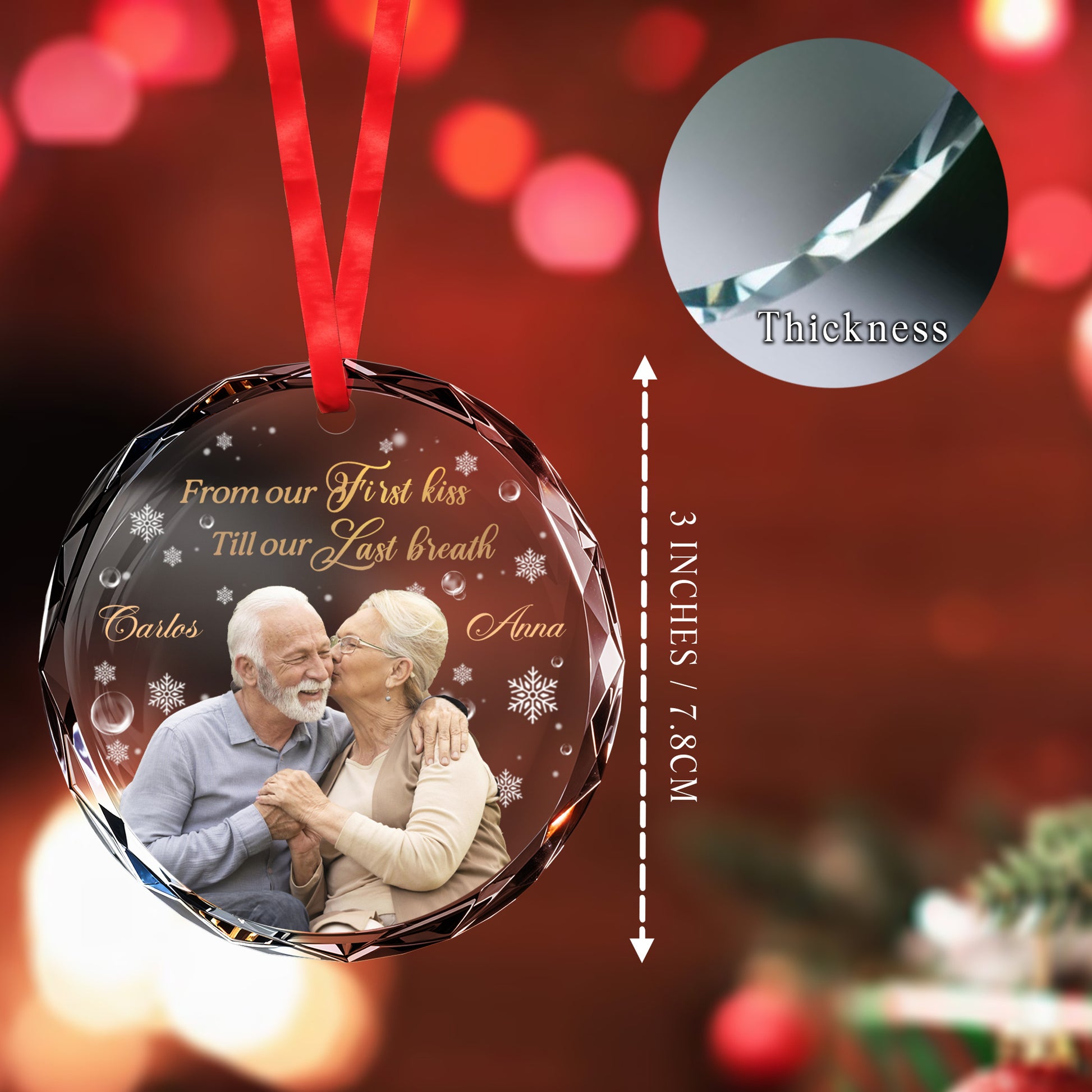 From Our First Kiss Till Our Last Breath Snowflake Ornament