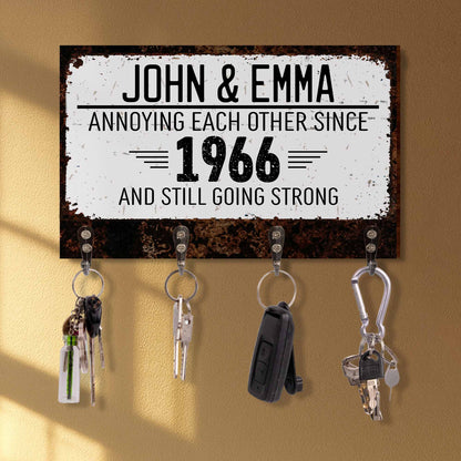 Annoying Each Other Since And Still Going Strong, Rusty Texture - Personalized Key Holder - CPL050_KHO