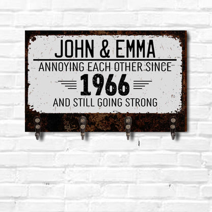 Annoying Each Other Since And Still Going Strong, Rusty Texture - Personalized Key Holder - CPL050_KHO