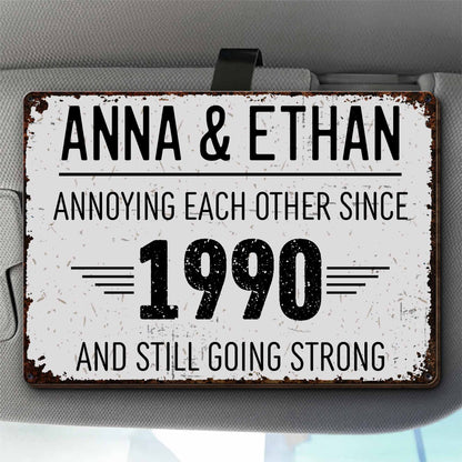 Annoying Each Other And Still Going Strong Rustic Design - Personalized Custom Shaped Car Visor Clip - CPL050_VIS