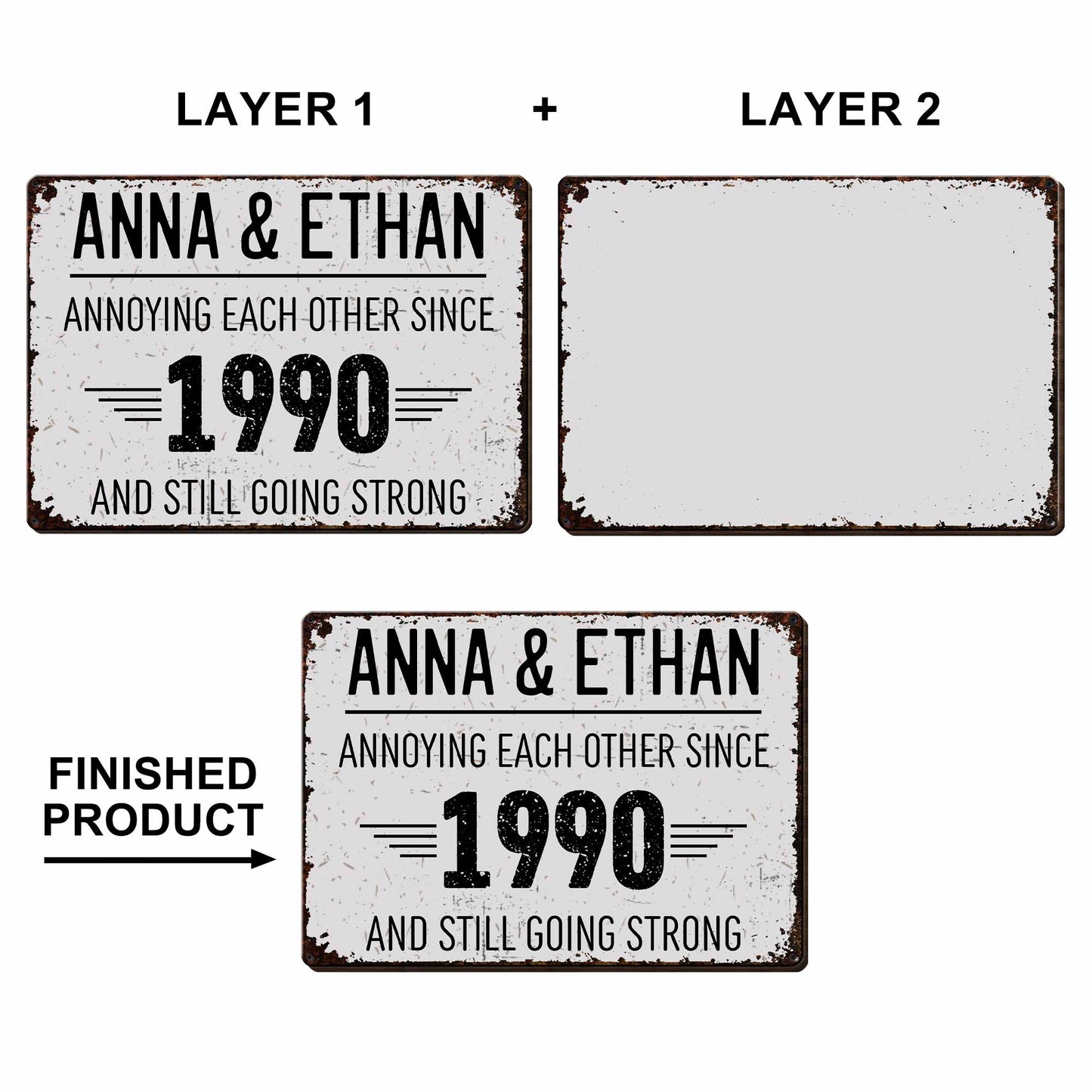 Annoying Each Other And Still Going Strong Rustic Design - Personalized Custom Shaped Car Visor Clip - CPL050_VIS