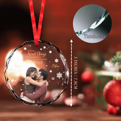 Wonderful Things Found Online You're My Favorite Connection - Personalized Custom Circle Glass Ornament - CPL052_CGOR