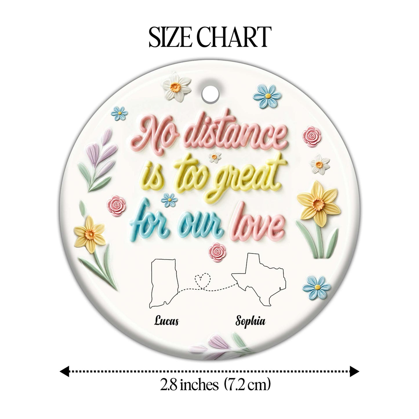 No Distance Is Too Great For Our Love With Floral Design