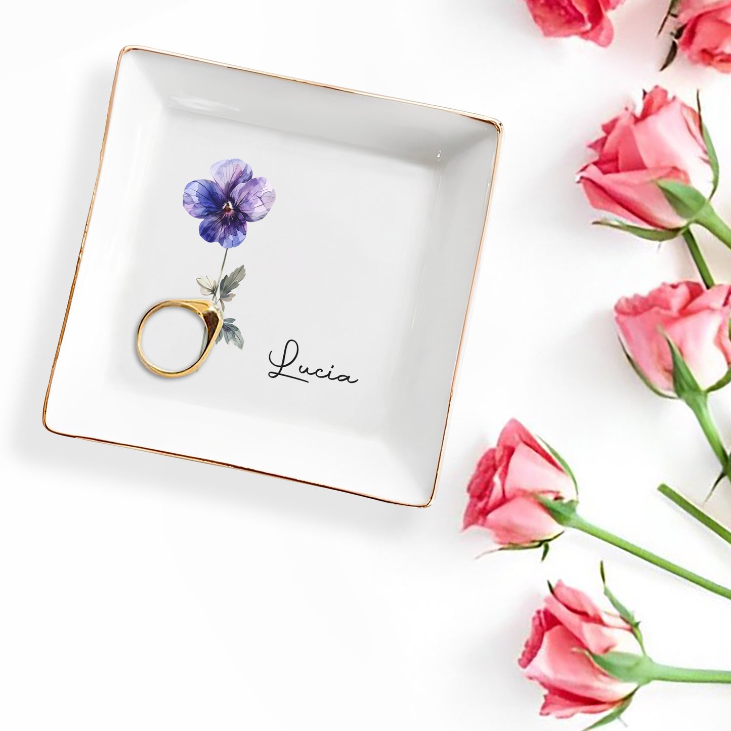 Elegant Floral Design Jewelry Dish