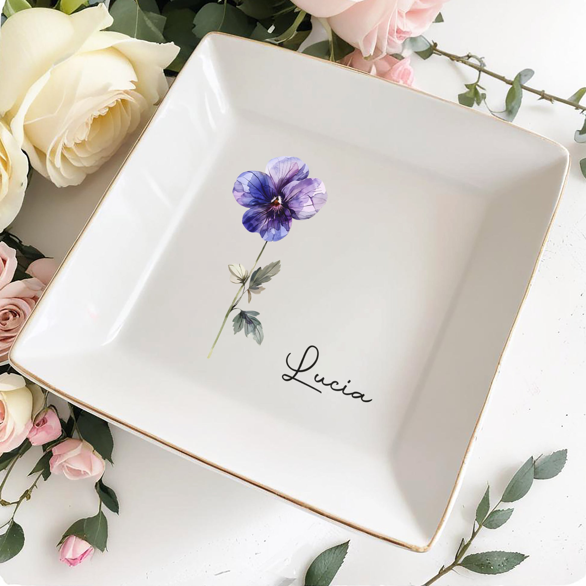 Elegant Floral Design Jewelry Dish