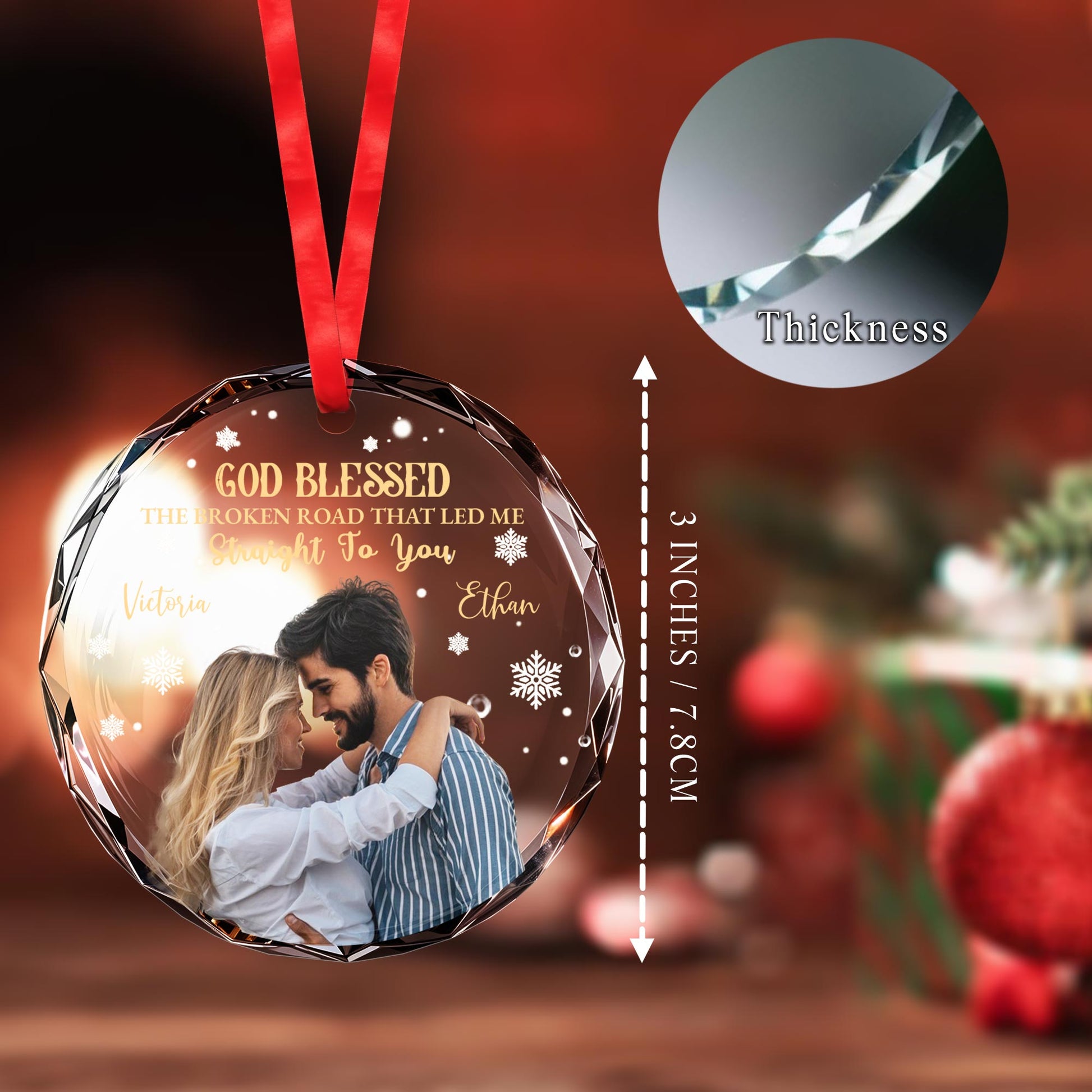 God Blessed The Broken Road Couple's Ornament