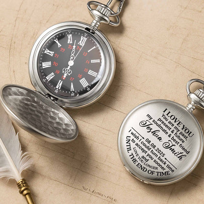 To My Soulmate - Personalized Silver Plated Pocket Watch - CPL058_SWATCH