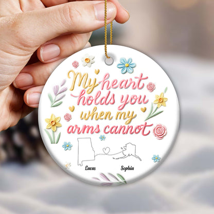 My Heart Holds You When My Arms Cannot With Lovely Flowers Design