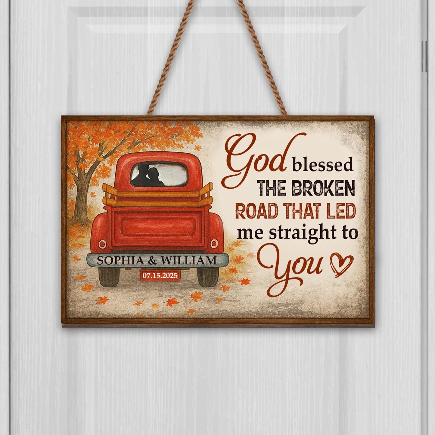 God Blessed The Broken Road That Led Me Straight To You, Truck Under Autumn Tree