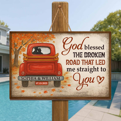 God Blessed The Broken Road That Led Me Straight To You, Truck Under Autumn Tree