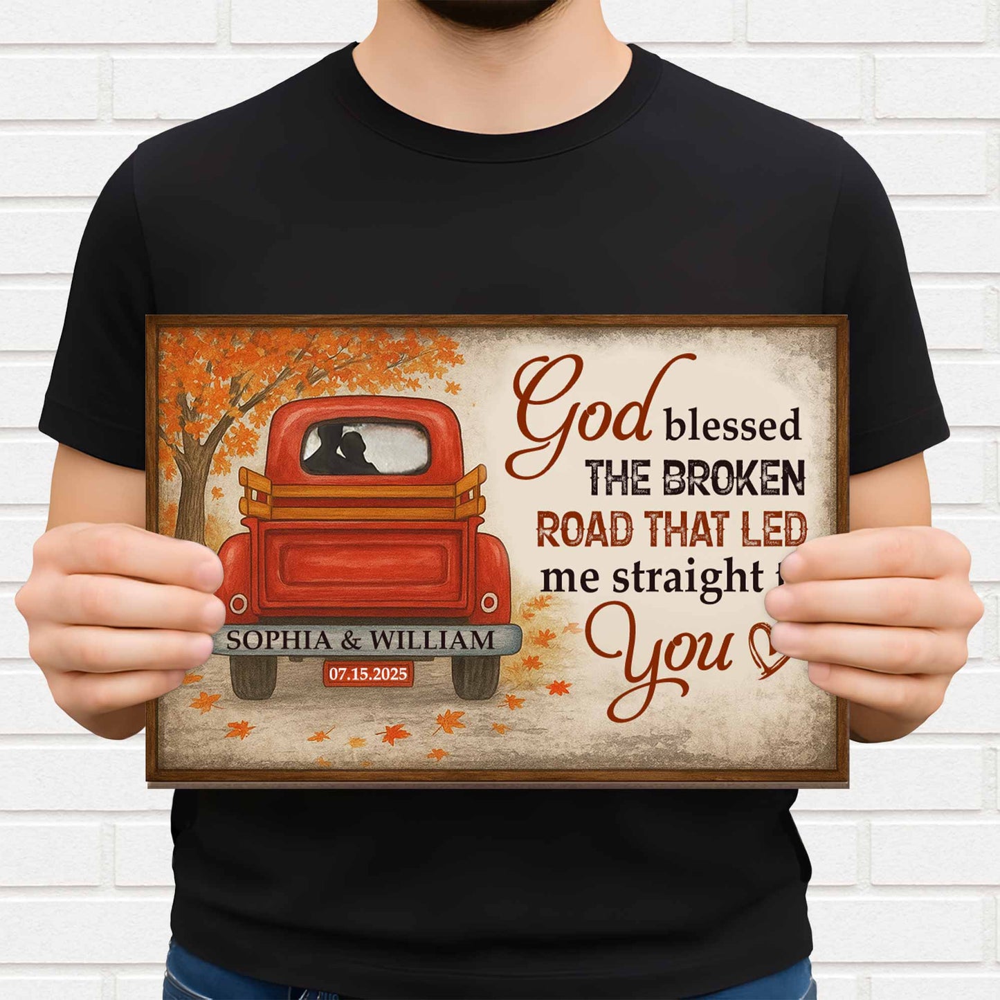 God Blessed The Broken Road That Led Me Straight To You, Truck Under Autumn Tree