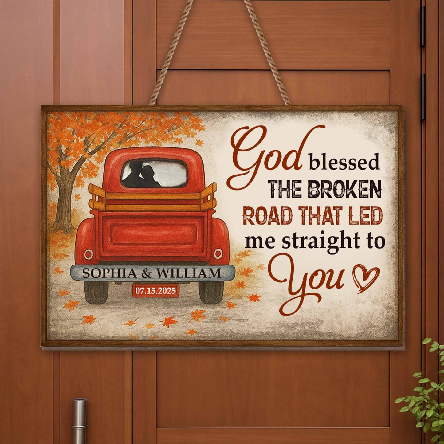 God Blessed The Broken Road That Led Me Straight To You, Truck Under Autumn Tree
