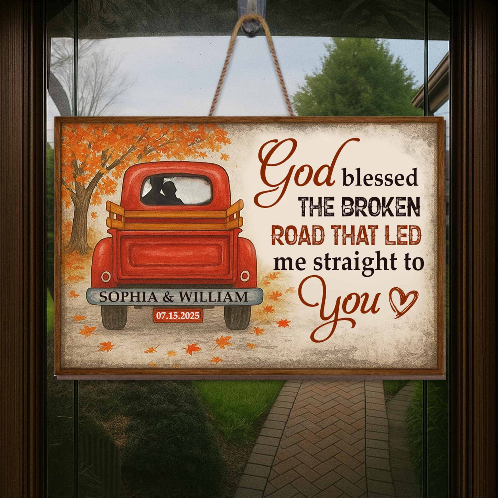 God Blessed The Broken Road That Led Me Straight To You, Truck Under Autumn Tree