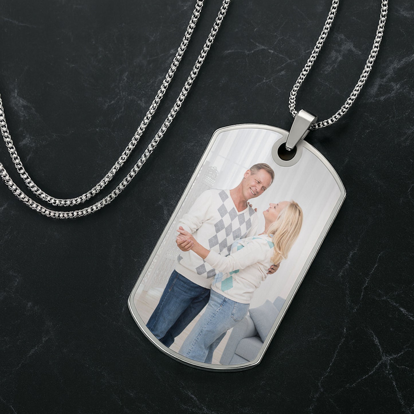 To My Wife You Are My Queen Forever Heart Arrow - Personalized Custom Dog Tag Necklace - CPL063_DTNECK