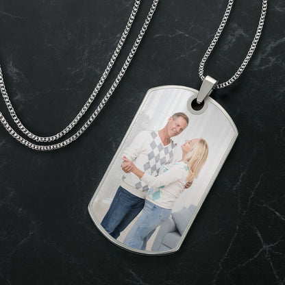 To My Wife You Are My Queen Forever Heart Arrow - Personalized Custom Dog Tag Necklace - CPL063_DTNECK