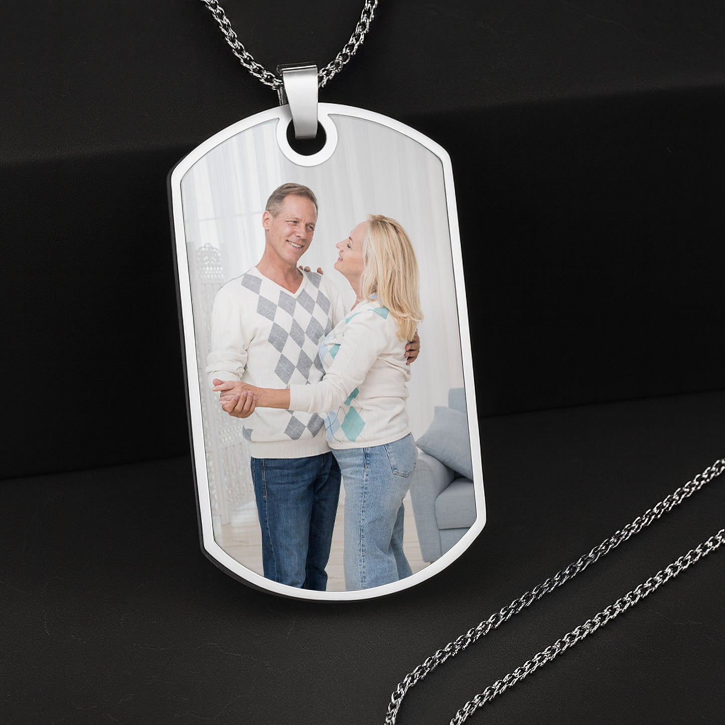 To My Wife You Are My Queen Forever Heart Arrow - Personalized Custom Dog Tag Necklace - CPL063_DTNECK