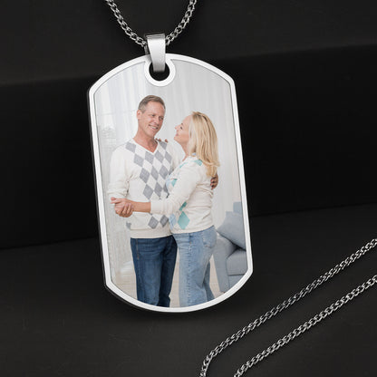 To My Wife You Are My Queen Forever Heart Arrow - Personalized Custom Dog Tag Necklace - CPL063_DTNECK