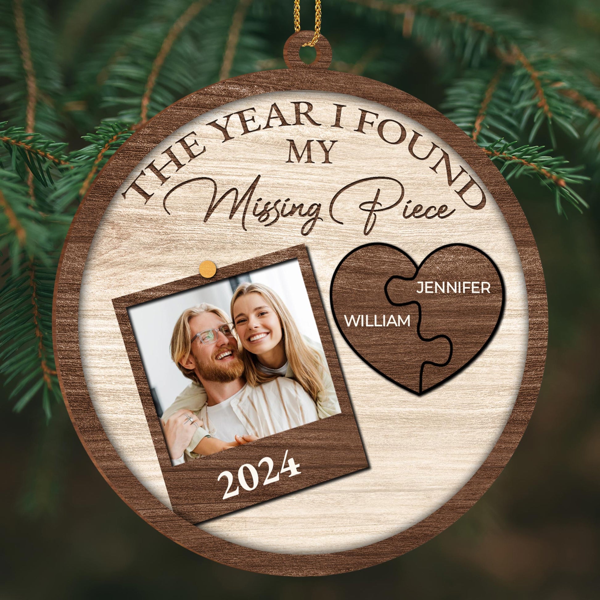 The Year I Found My Missing Piece Heart And Puzzle Ornament