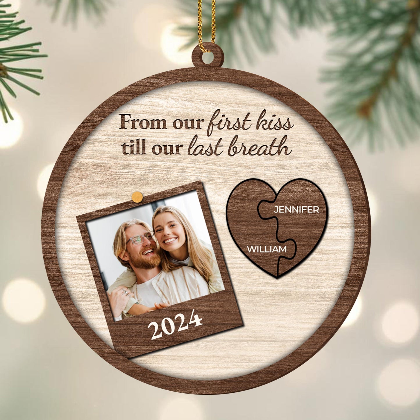 From Our First Kiss Till Our Last Breath, Heart Photo Frame