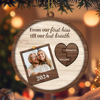 From Our First Kiss Till Our Last Breath, Heart Photo Frame