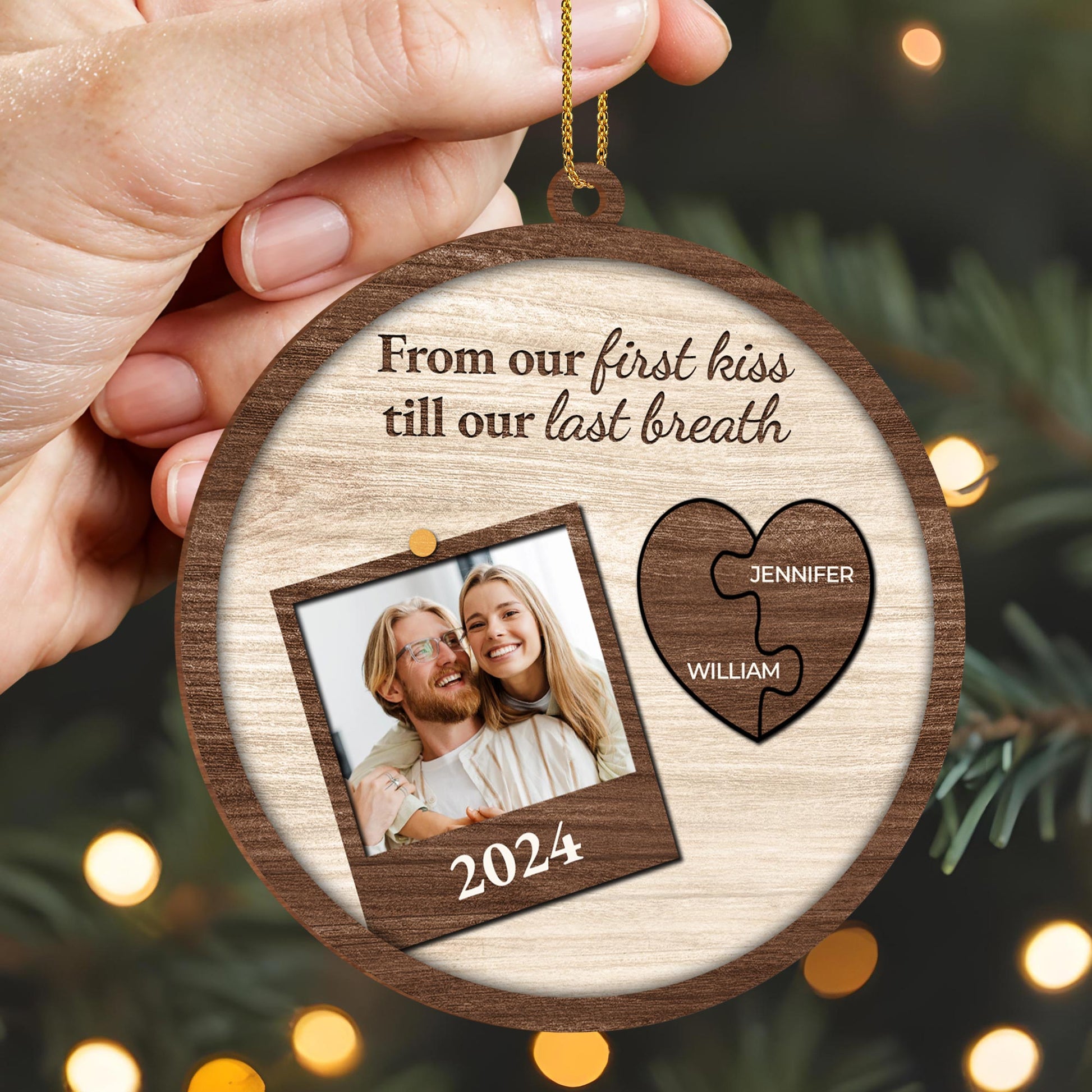 From Our First Kiss Till Our Last Breath, Heart Photo Frame