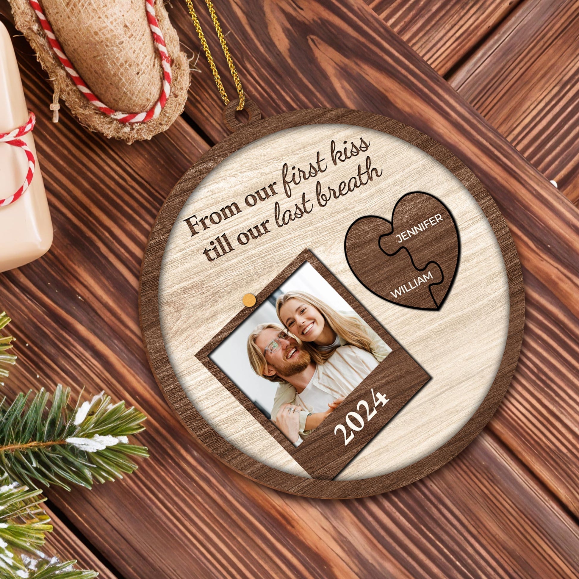 From Our First Kiss Till Our Last Breath, Heart Photo Frame