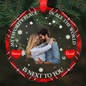 My Favorite Place Is Next To You Festive Couple Ornament