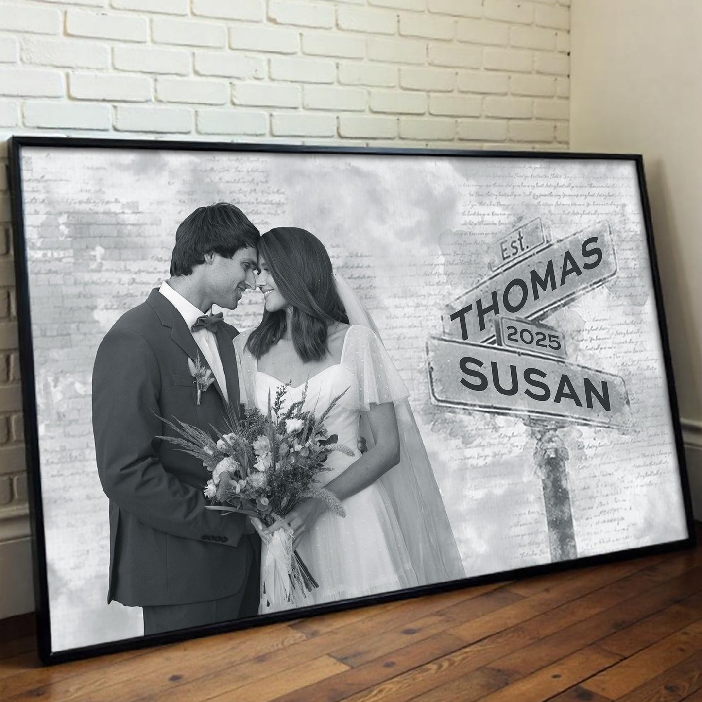 Celebrate Your Love With A Personalized Wedding Date Keepsake Featuring A Wedding Couple And Street Sign