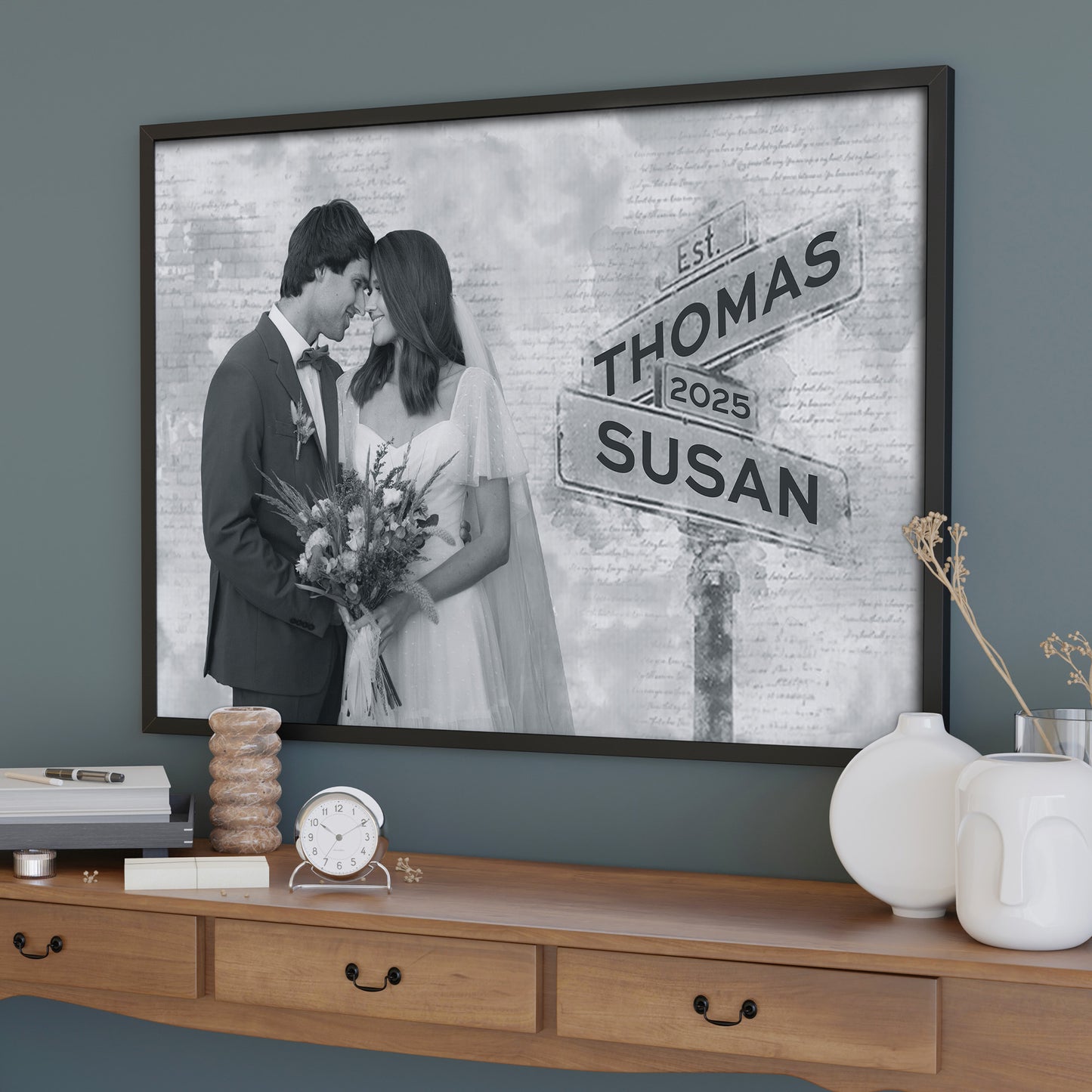 Celebrate Your Love With A Personalized Wedding Date Keepsake Featuring A Wedding Couple And Street Sign