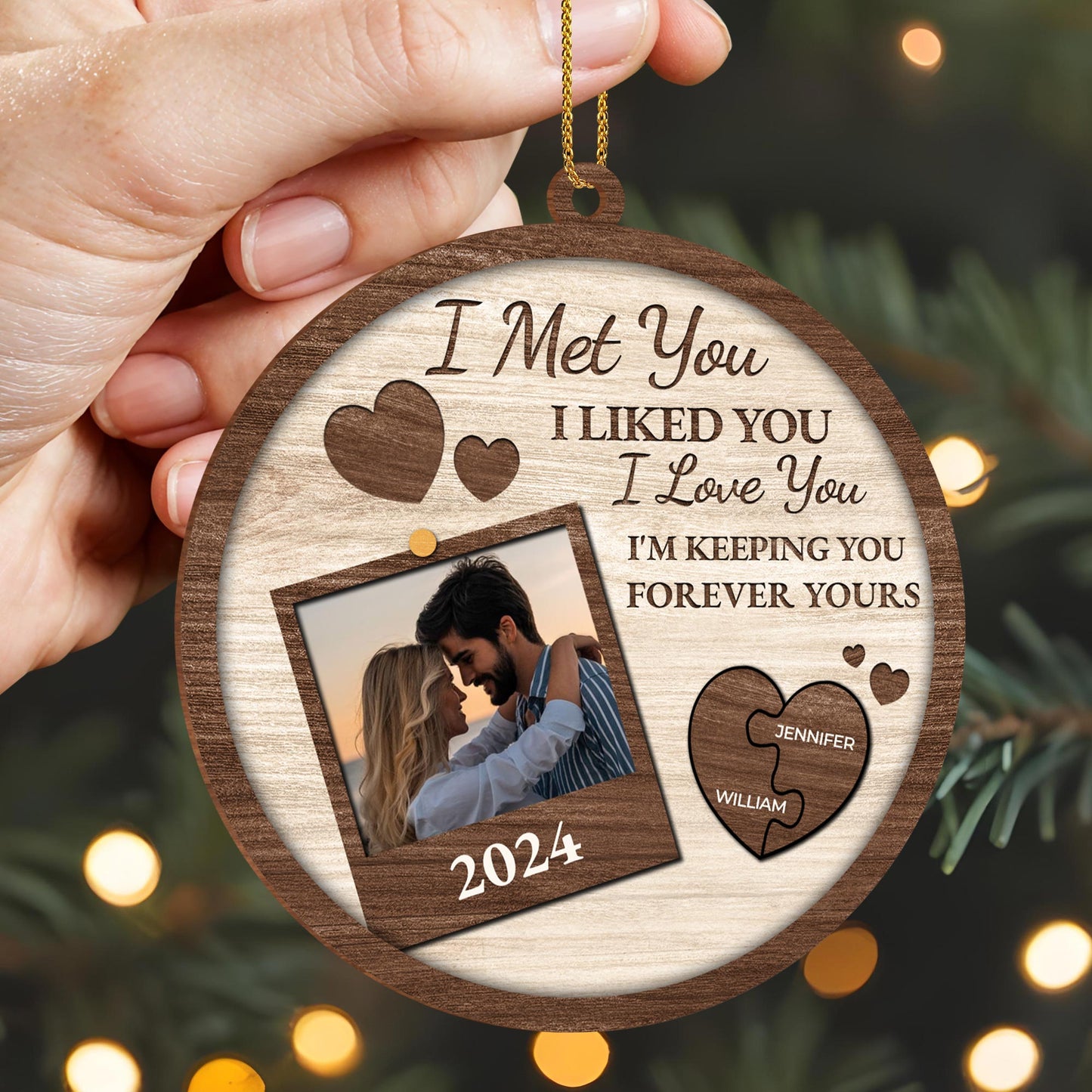 I Met You I Love You Forever Yours Photo Frame Ornament