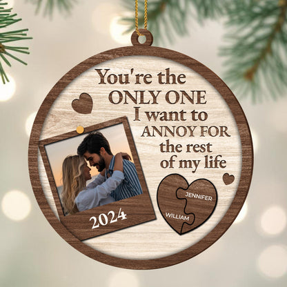 Annoy You For Life, Heart And Couple Photo Frame