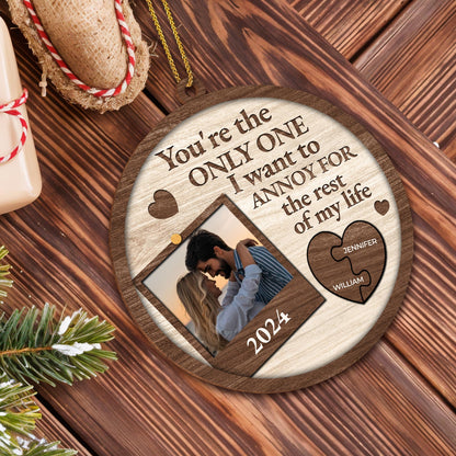 Annoy You For Life, Heart And Couple Photo Frame