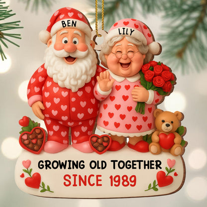 Growing Old Together, Santa And Mrs. Claus Ornament