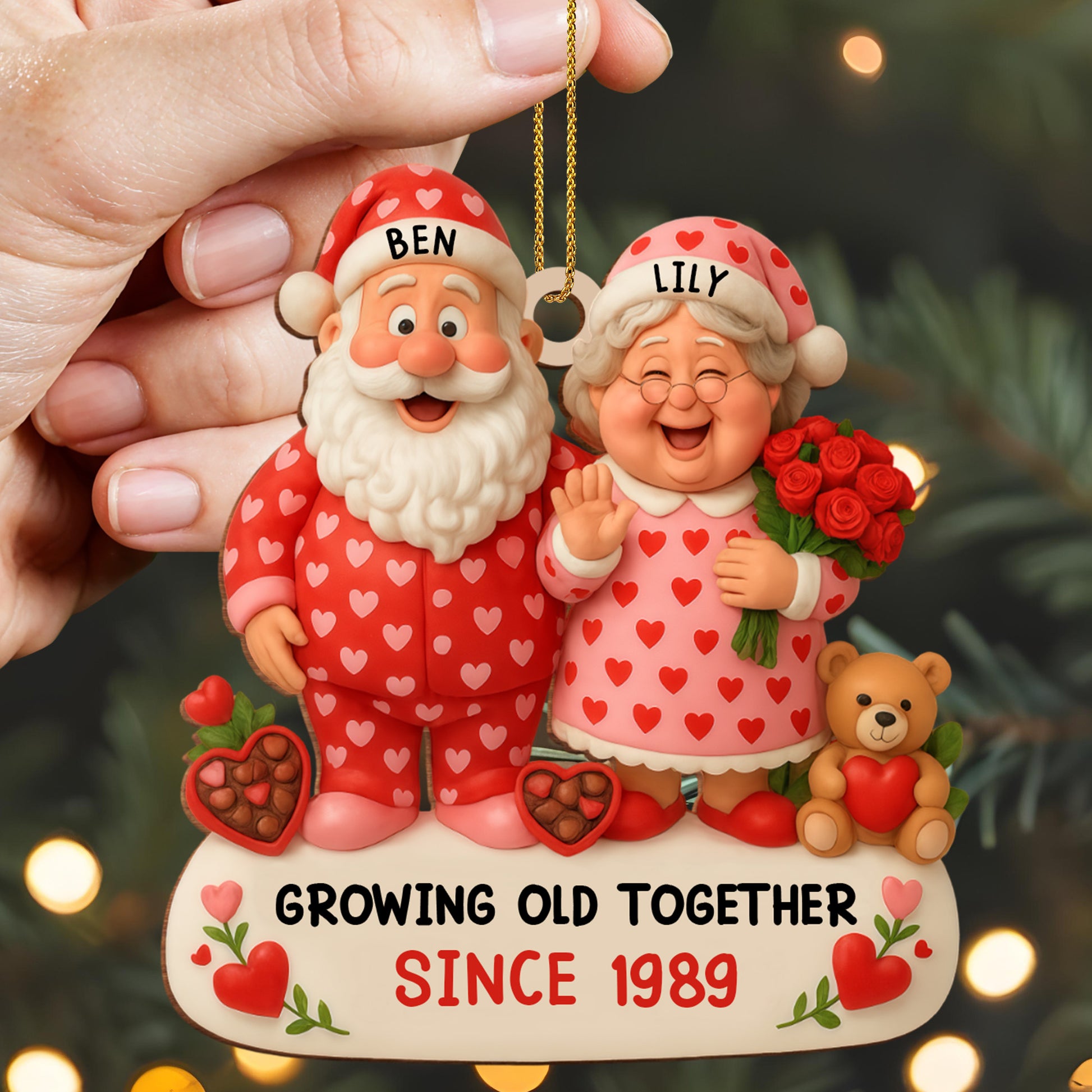 Growing Old Together, Santa And Mrs. Claus Ornament