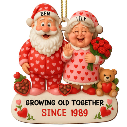 Growing Old Together, Santa And Mrs. Claus Ornament