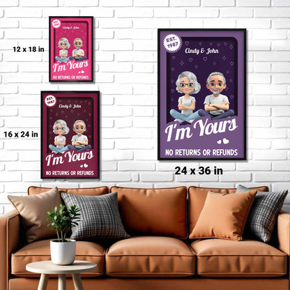 I'm Yours No Returns Or Refunds Cartoon Couple