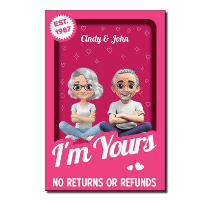 I'm Yours No Returns Or Refunds Cartoon Couple